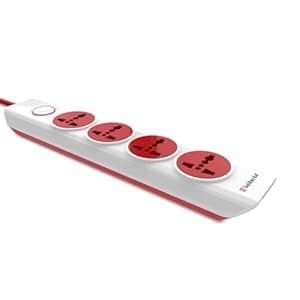 Goldmedal I-Design 4X1 Power Strip With 4 International Sockets,Master Switch,Indicator And 2-Meter Power Cable –White,Pack Of 1,Made With Fire-Retardant Material,Suitable For All Type Plugs,240Volts