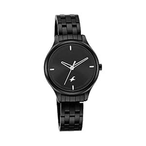 Fastrack Stunners Quartz Analog Black Dial Metal Strap Watch for Girls-NS6248NM01