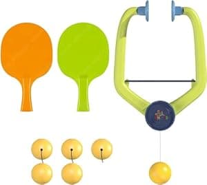 MDM HUB Hanging Table Tennis Trainer 6 Ping Pong Ball & 1 Pair Paddle Self Training Gaming Set for 5 6 7 8 Years Kids (Multicolor)