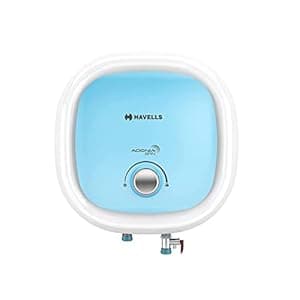 Havells Adonia Spin 25 Litre Storage Wall Mount Water Heater|Temp Sensing Led Knob,Feroglass Coated Tank|Warranty: 7 Year On Tank,With Shock Safe Inline Elcb,Free Flexi Pipe&Installation|(White Blue)