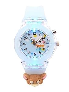 SPIKY 3D Cartoon Kids Analog Watch with LED Luminous 7 Multicolour Glowing Disco Light | 3D Unique Cute Cartoon on Belt | Unbreakable Silicone Strap | Childrens Best Unisex Birthday Return Gift | Suitable for boys and girls of Age 3-13 Years