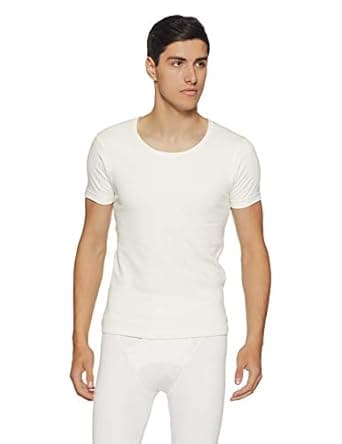 Van Heusen Men Thermal Top - Cotton Viscose Blend - Anti Bacterial, Low Neck, Short Sleeve