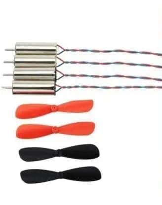 TechSupreme CoreLess Motors DC 3.7V-4.2V 50000RPM 7x16 mm Micro Brush Metal Motor with 4 Helicopter Propellers for Quadcopter Drone Model