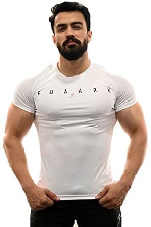 FUAARK Men's Round Neck Slim fit Gym & Active wear Sports T-Shirt for Workout & Casual Wear