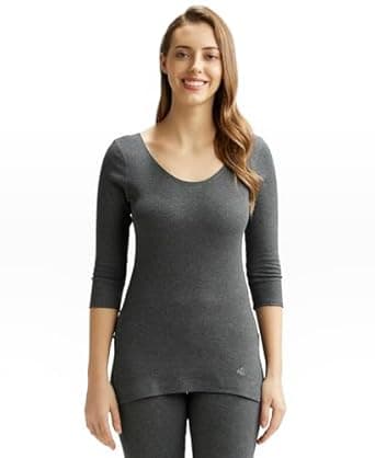 Jockey 2503 Women's Super Combed Cotton Rich Three Quarter Sleeve Thermal Top with Stay Warm Technology