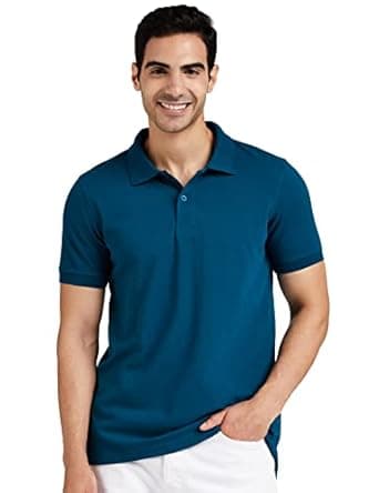 Amazon Brand - Symbol Men's Cotton Rich Polo T Shirt | Collar Tshirts | Half Sleeves | Plain-Regular Fit