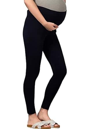 Easy Feed Women's Cotton Lycra Over The Belly Maternity Leggings for Pregnant Women for Pre & Post Pregnancy