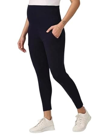 The Mom Store Comfy Maternity Leggings | Comfortable | Soft | Pre and Post Pregnancy | Stretchable | Over Belly Support