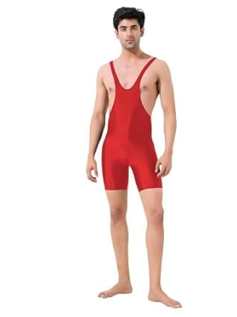 LYCOT Men's Wrestling Cut Sleeves Plain Wrestling Suit For Men, Wrestling Singlet With Nylon Elastane Fabric GRL 01