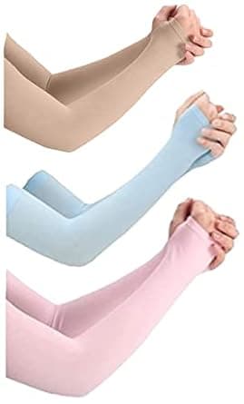 PURSUE FASHION Unisex Full Arm Fingerless Sleeves Gloves for UV, Dust, Summer, UV Sun Protection Arm Sleeves for Men & Women, Protection Arm Sleeves