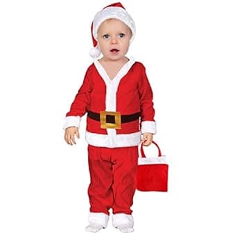 Kaku Fancy Dresses Santa Clause Christmas Costume in Velvet Fabric with Cap, Belt and Bag-Red & White For Boys & Girls