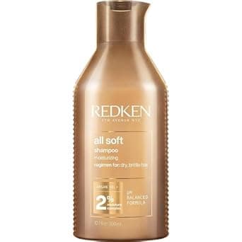 Redken All Soft Shampoo | for Dry/Brittle Hair | Provides Intense Softness and Shine | with Argan Oil