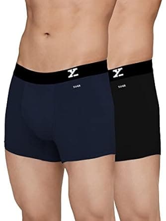 XYXX Men's Aero Super Combed Cotton Regular Fit Solid Antimicrobial Trunks with No Marks Waistband (Pack of 2)