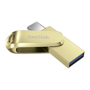 SanDisk Ultra Dual Drive Luxe Type C, Gold, 128GB, Up to 400MB/s Transfer Speed, USB 3.2 Gen 1, 5 Y Warranty