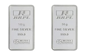 Bangalore Refinery 999 Purity Combo of 100gms + 50gms Silver Bars cum Coins