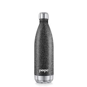 PEXPO Electro 24 Hrs Hot & Cold ISI Certified Flask | Stainless Steel Water Bottle - 750ml Black | Thermoflask | Office Bottle | Workout | Travelling | Home | Adults & Kids