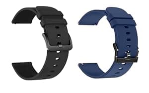 IIK COLLECTION 22mm Metal Strap and Silicone Strap for Smart Watches| combo pack of strap Compatible with Noise, Boat Xtend, Pebble, Boat, Boat Flash, Noise Color fit,Ultra Smart Watch & All Watches