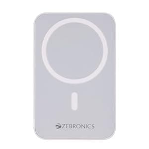 ZEBRONICS MW63 Wireless Power Bank, 10000 mAh, Rapid Charge, Magsafe, Outputs - 20W Wired | 15W Wireless, Type C PD, Built in Protections, LED Indicator, Compatible with iPhone, Made in India