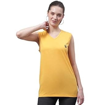 VIMAL JONNEY Regular Fit Cotton Solid Gym Vest for Women-V_SL_ANTHRA_001-P