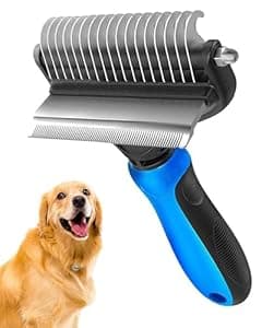 KlawKingdom- Dematting & Deshedding Brush for Dogs & Cats | Dog Brush for Hair & Undercoat | Cat & Dog deshedding brush for healthy fur | Dog Hair Brush | 2-in-1 Deshedding & Dematting Comb for Dogs |