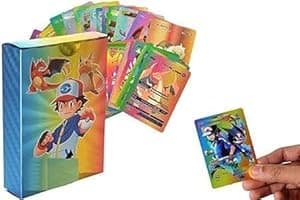 Premium Quality Poke mon Cards Playing l 55 PCS Poke Cards Booster Box Real Foil Card Assorted Cards TCG Deck Box - V Series Cards Vmax GX Rare Cards and Common-Rare Mystery Card… (55 Pieces Rainbow)