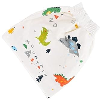 Training Short, Double Loose Tight Straps Cotton Toddler Diaper Skirt Waterproof Unisex for Infant for Potty Training(Dinosaur, L Code)