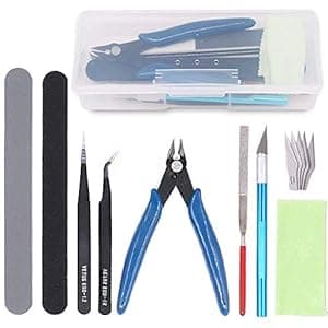 Serplex® 9PCS Gundam Tool Kit Gundam Modeler Crafting Basic Tools Set Gunpla Tools for Basic Model Building, Repairing and Fixing DIY Crafting Essential Supplies with Storage Box