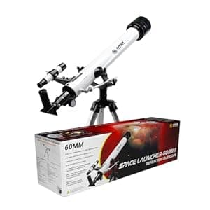 Space Launcher 60mm Astronomical Refractor Telescope, Focal Length 700mm, Upto 525X Magnifications, Multiple Eyepieces for Moon & Planet Viewing