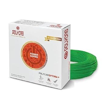 Polycab Optima plus 90m, 1.5sqmm. •Heat Resistant •Eco Friendly • PVC Insulated Copper Cable •Energy Saving •Flame Retardant •99.97% Electrolytic Grade Copper •Low Smoke【Green】