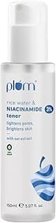 Plum 3% Niacinamide & Rice Water Face Toner | With Rice Ferment Extract | Alcohol-Free Toner | Fades Blemishes, Brightens Skin | Smoothens Skin | Fragrance-Free | 100% Vegan | 150 ml