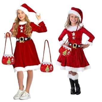 SCRIPTURE Fancy Dress Santa girl for kids | santa boy for kids fancy dress costumes for boys & girls school competition for kids age group 0 Months to 12 yrs