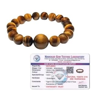 Chitshakti Lab Certified Semi-Precious Bracelet | Unisex both for Men & Women | 18beads Stretchable Bracelet | Natural Crystal Healing Stone | Best for Gifting