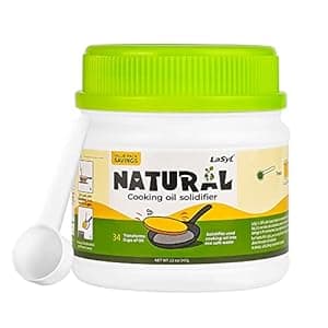 LaSyL Natural Cooking Oil Solidifier Powder, Harden Up to 2.25 Gallon of Fry Oil Away from Mess, 100% Plant-Based Oil Hardener for Disposal, Value Pack 12 Oz