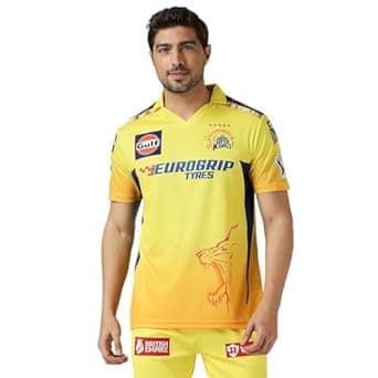 playR Mens IPL 2024 Chennai Super Kings Dhoni Fan Jersey