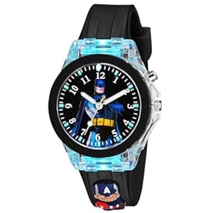 SWADESI STUFF Cute Cartoon Multi Color Lights Rubber Strap Analog Watch for Girls