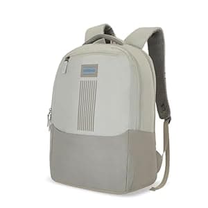 American Tourister New Bounce Style 01, 27L Volume College Backpack with Front Organizer and Spacious Interiors for Men & Women - Beige