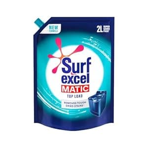 Surf Excel Matic Top Load Liquid Detergent 2 L Refill Pouch, Designed To Remove Tough Stains, For Top Load Washing Machines