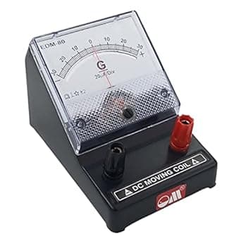 Om Meters EDM-80 Desk Stand Analog 30-0-30 (20uA/Div) Moving Coil Galvanometer (Black) Potable Galvo Meter used in labs for experiments