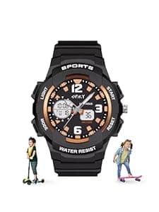 Spiky Dual Time 50M Water Resistant Multi Functional Digital Wrist Watch For Kids Boys & Girls, Stylish Design, Dual Time Display, Luminous Display, Alarm, Stop Watch, Day, Date, Month Function|Best Birthday Gift for Kids Boys & Girls |Suits Age 3-13 Years