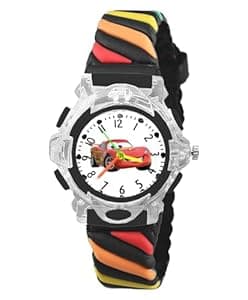 Time Up Analog Dial Glowing Disco Light,Rainbow Color Strap & Cartoon Character Display Watch for Kids (Age:3-10 Years)-VSP-Y