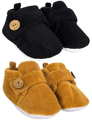 Neska Moda Baby Boys & Baby Girls Pack of 2 Pair 6 to 12 Months Velvet Booties