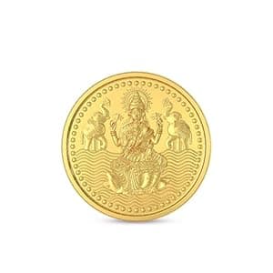 Malabar Gold & Diamonds Gold Coin 24K 1 gram | Gold Coin 24k 999 Purity | 24 kt Gold Coin for Birthday, Wedding & Diwali Gift , Goddess Laxmi Impression