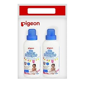 Pigeon Baby Laundry Liquid Detergent (Plant Based Ingredients) with Anti Bacterial & Phosphate & Fluorescent Free 600ML Bottle Combo