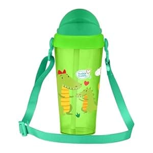 BuddsBuddy Zen BPA Free Baby Straw Sipper Bottle with Adjustable Strap 350ml, Green