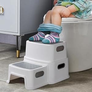 Juflix Step Stool Toddlers & Kids Potty Training Stool for Bathroom, Anti-Slip Two-Step Stool for Children, Use in The Kitchen and Bathroom || Pack of 1