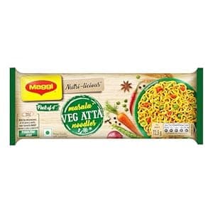 MAGGI Nutri-licious Veg Atta Masala Noodles, Instant Noodles with 20 Spices & Herbs, Source of Fibre & Iron, Atta Noodles with Appetizing Aroma & Delicious Taste, 290grams, Pouch