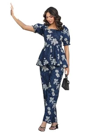 SIRIL Women's Co-ord Set Poly Rayon Top and Pant Set | Ethnic Co Ord Set | Printed Co-Ord Set for Women