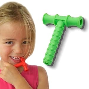 Hodaqe Baby's Biting Chewy Tubes T-Type teether Stick Safely Children's Exercise Trainer Oral Muscle occlusal Stick Green