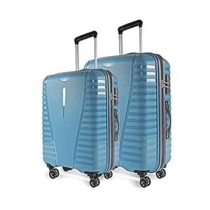 Aristocrat Polypropylene(Pp) Air Pro Set of 2 Hard Carry-On Luggage(66+76Cm)|Medium&Large Check-in Lightweight Luggage with Strong 4 Spinner Wheels,Secured Zip & Combination Lock|Cross Teal|Unisex