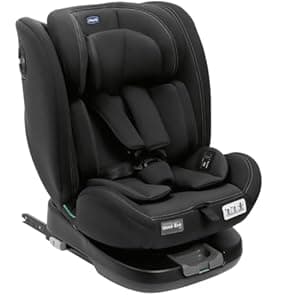 Chicco Unico Evo Car Seat for 0 months- approx. 12 years (40 Cm to 150 Cm tall) New Born / Baby / Toddler / Kid (Boy,Girl), Easy installation with Isize (ISOFIX), 360 Degree Rotation for Rear & Forward Facing, Mini Reducer for Right Baby Posture, 5 Reclining Positions, Extendable Headrest (Black)